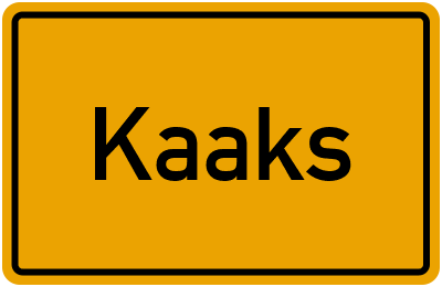 Ortsschild von Gemeinde Kaaks in Schleswig-Holstein