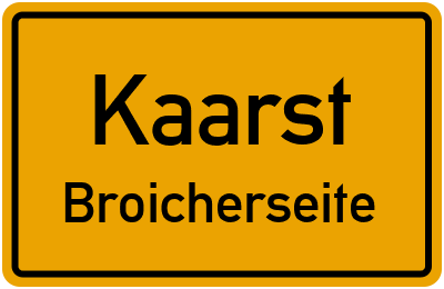 Ortsschild Kaarst Broicherseite