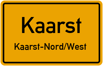 Ortsschild Kaarst Kaarst-Nord/West