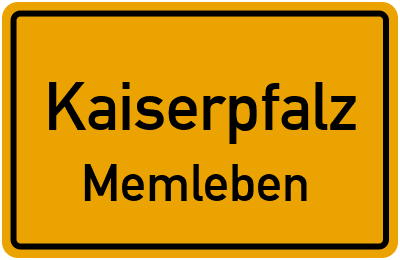 Straßenverzeichnis Kaiserpfalz Memleben