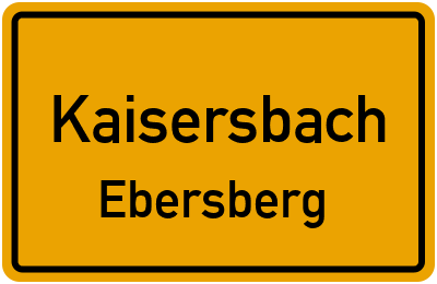 Straßenverzeichnis Kaisersbach Ebersberg