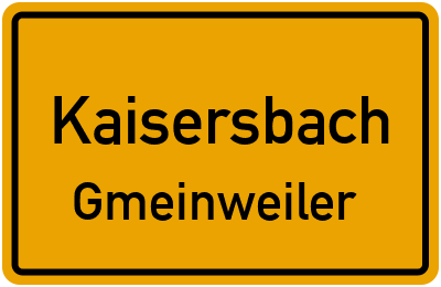 Straßenverzeichnis Kaisersbach Gmeinweiler