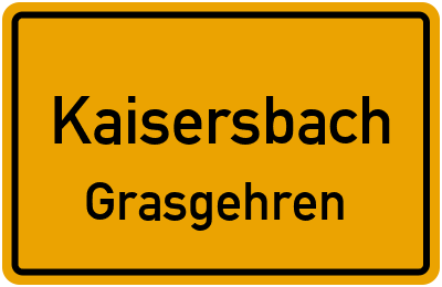 Straßenverzeichnis Kaisersbach Grasgehren