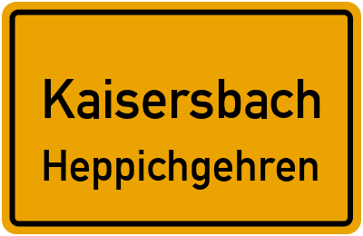 Straßenverzeichnis Kaisersbach Heppichgehren