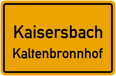 Straßenverzeichnis Kaisersbach Kaltenbronnhof