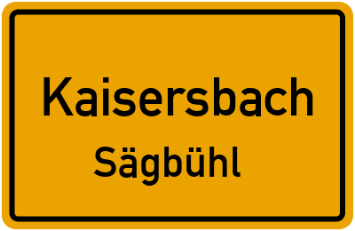 Straßenverzeichnis Kaisersbach Sägbühl