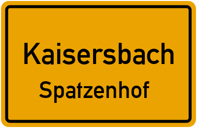 Straßenverzeichnis Kaisersbach Spatzenhof