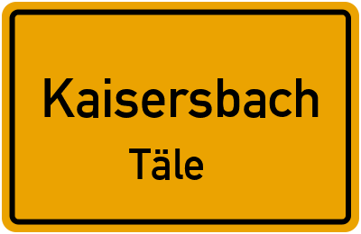 Straßenverzeichnis Kaisersbach Täle