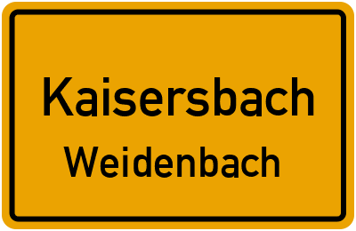 Straßenverzeichnis Kaisersbach Weidenbach