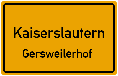 Straßenverzeichnis Kaiserslautern Gersweilerhof
