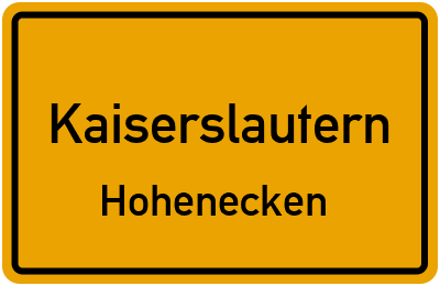 Straßenverzeichnis Kaiserslautern Hohenecken