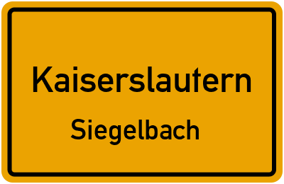 Straßenverzeichnis Kaiserslautern Siegelbach
