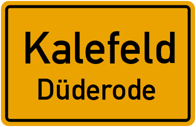 Straßenverzeichnis Kalefeld Düderode