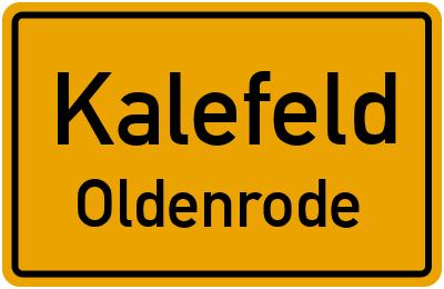 Ortsschild Kalefeld Oldenrode
