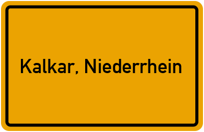 Ortsschild von Stadt Kalkar, Niederrhein in Nordrhein-Westfalen