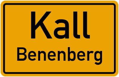 Ortsschild Kall Benenberg