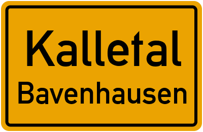 Ortsschild Kalletal Bavenhausen