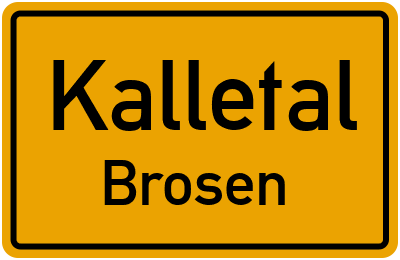 Ortsschild Kalletal Brosen