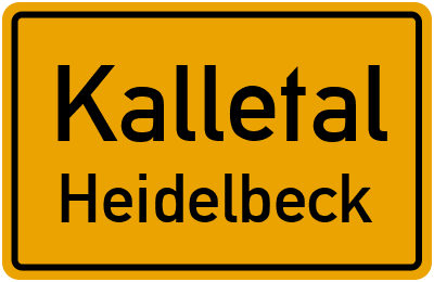 Ortsschild Kalletal Heidelbeck