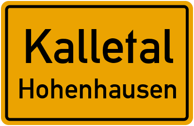 Ortsschild Kalletal Hohenhausen
