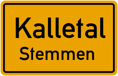Ortsschild Kalletal Stemmen