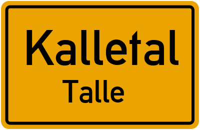 Ortsschild Kalletal Talle
