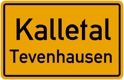 Straßenverzeichnis Kalletal Tevenhausen