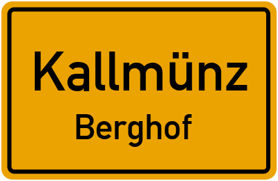 Straßenverzeichnis Kallmünz Berghof