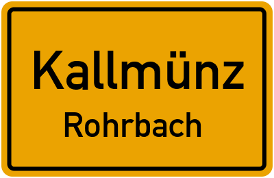 Straßenverzeichnis Kallmünz Rohrbach