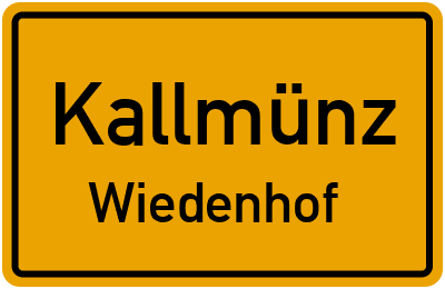Straßenverzeichnis Kallmünz Wiedenhof