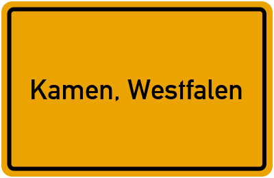 Ortsschild von Stadt Kamen, Westfalen in Nordrhein-Westfalen
