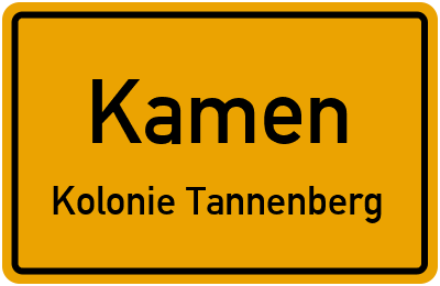 Straßenverzeichnis Kamen Kolonie Tannenberg