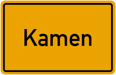 Ortsschild von Kamen in Nordrhein-Westfalen