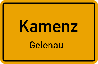 Ortsschild Kamenz Gelenau