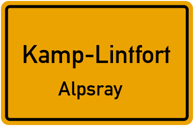 Straßenverzeichnis Kamp-Lintfort Alpsray