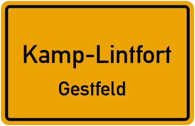 Ortsschild Kamp-Lintfort Gestfeld