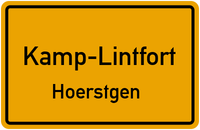 Ortsschild Kamp-Lintfort Hoerstgen