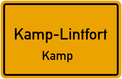 Ortsschild Kamp-Lintfort Kamp