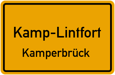 Ortsschild Kamp-Lintfort Kamperbrück