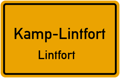 Ortsschild Kamp-Lintfort Lintfort