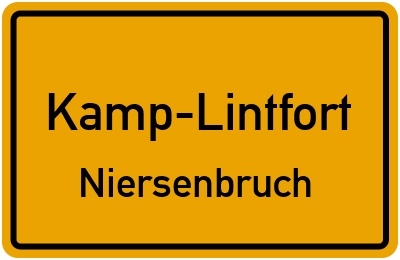Ortsschild Kamp-Lintfort Niersenbruch