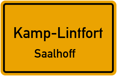 Ortsschild Kamp-Lintfort Saalhoff