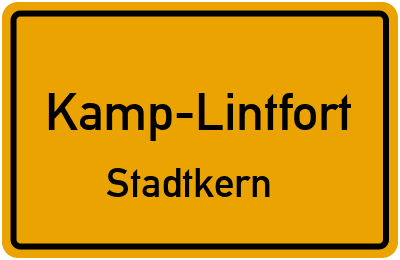 Ortsschild Kamp-Lintfort Stadtkern