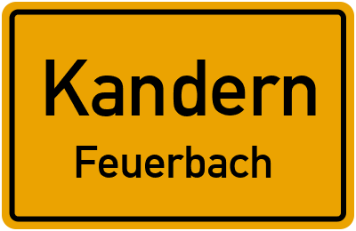 Ortsschild Kandern Feuerbach