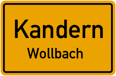Ortsschild Kandern Wollbach