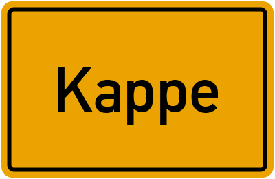 Ortsschild von Kappe in Brandenburg