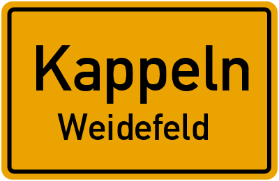 Straßenverzeichnis Kappeln Weidefeld