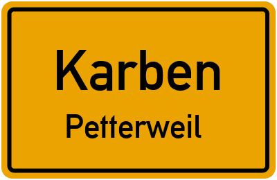 Ortsschild Karben Petterweil