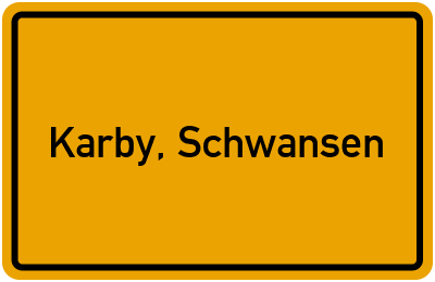 Ortsschild von Gemeinde Karby, Schwansen in Schleswig-Holstein