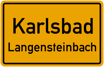 Ortsschild Karlsbad Langensteinbach